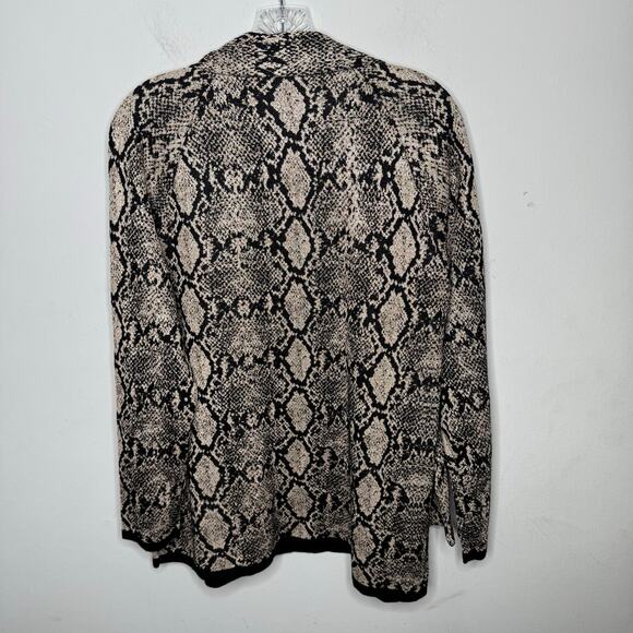Chico’s Snake‎ Print Metallic Tie Front V-Neck Pullover Sweater Size 3 XL - Picture 2 of 8